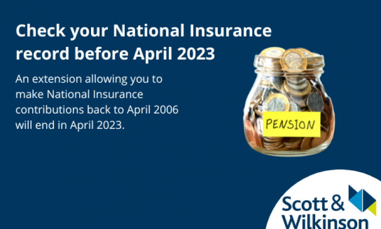 Check your national insurance record before 5 April 2023