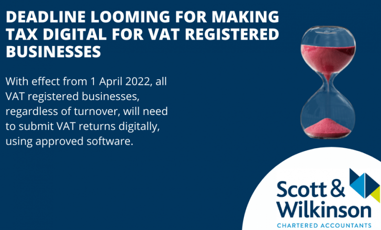 Deadline Looming for Making Tax Digital for VAT Registered Businesses