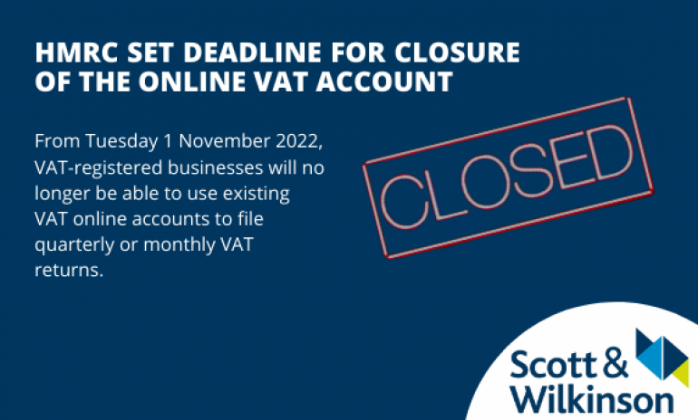 Deadline set for closure of the VAT online account